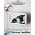thumbnail image 3 of JJEAN-Shower Phone Holder Waterproof, 480° Rotatable Adjustable Bathroom Wall Phone Mount Stand, Anti-Fog High Sensitivity iPhone Case, Anti Fog Case Bathroom Accessories for 4-7'' Cellphones, 3 of 4