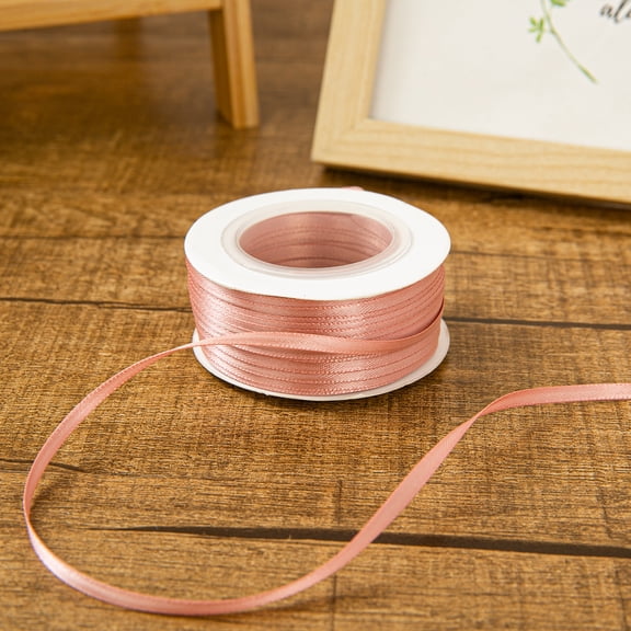 Xiao Hua thin ribbon -2 pieces of pink narrow ribbon spool, 0.12 inches wide, ideal gift decoration ribbon for 50 yard long balloon decoration and Christmas crafts