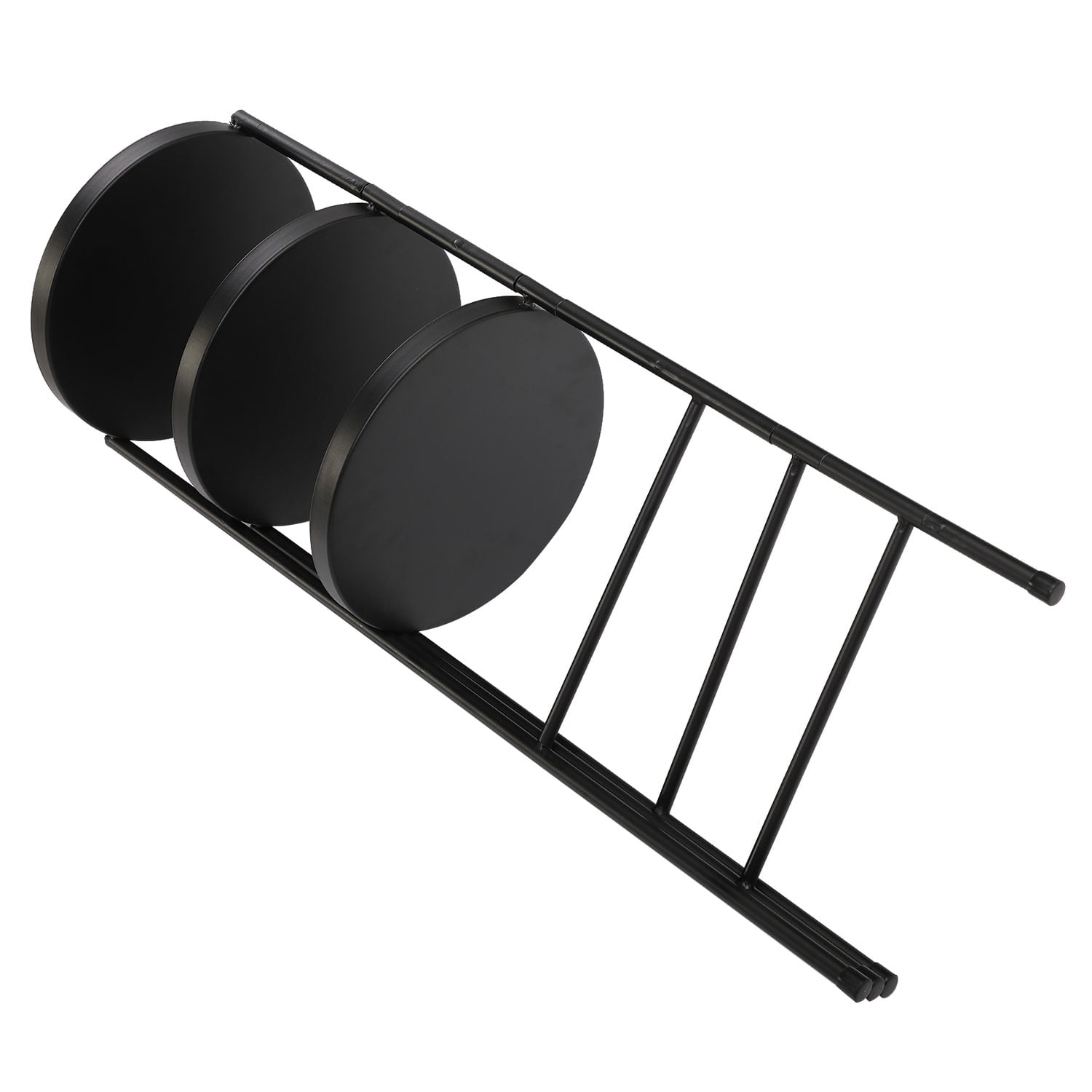 Kepooman Modern Metal Plant Shelf with Three Pallets, Three-layer Foldable Shelf for Household, Black Kepooman Modern Metal Plant Shelf with Three Pallets, Three-layer Foldable Shelf for Household, Black