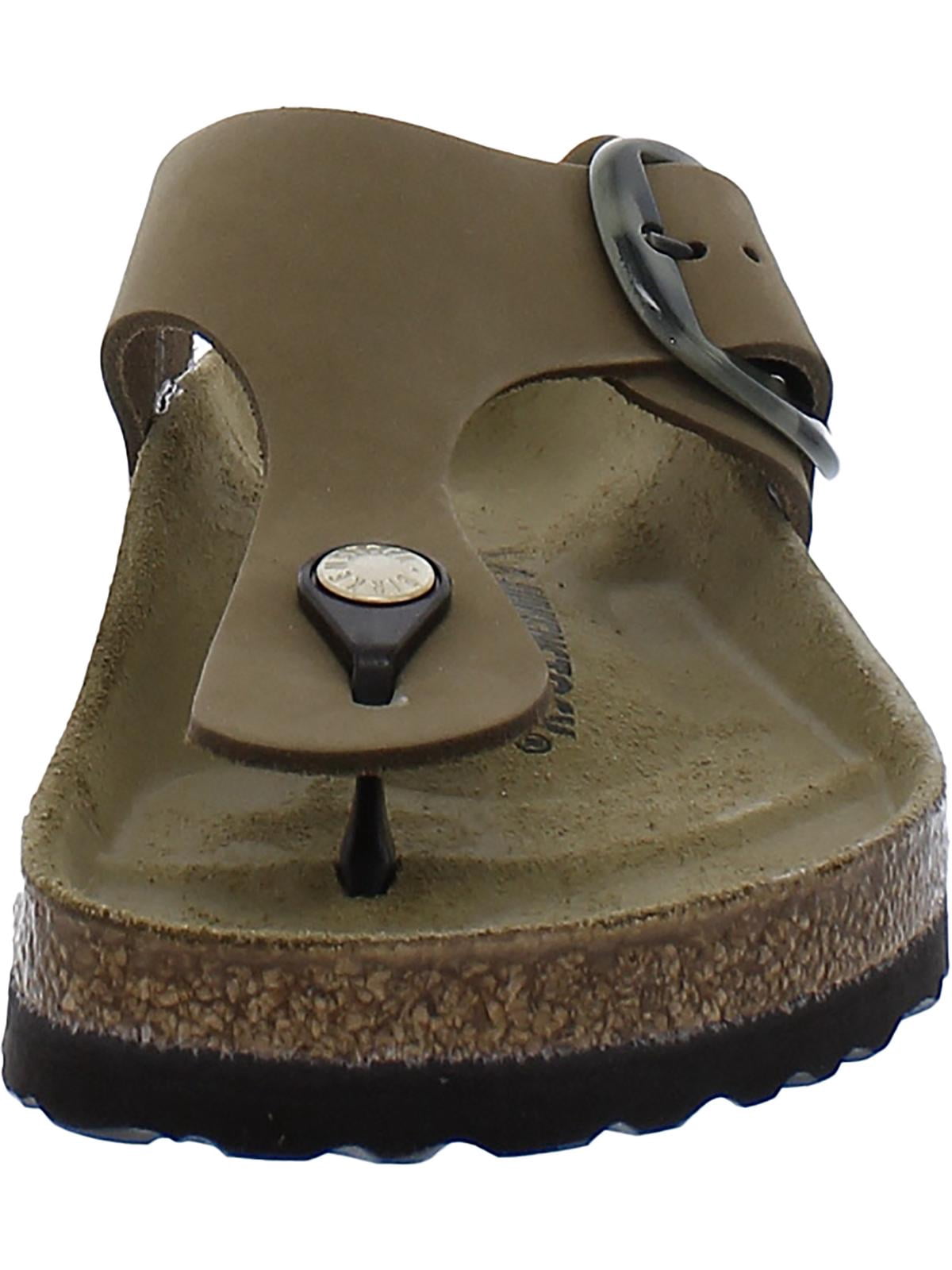 Birkenstock Womens Gizeh Big Buckle Nubuck Slide T-Strap Sandals