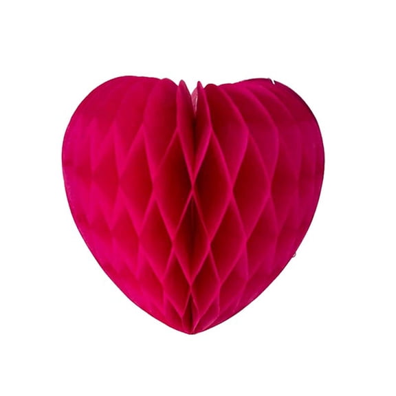 Valentines Honeycomb Hearts Hanging Ornaments 3D Honeycomb Centerpieces Ceiling Decorations for Mother's Day Anniversary Birthday Party Decor - 1 Pack(Rose Red)