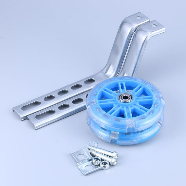 OUNONA bike training wheels for kids Auxiliary Wheel Blue Illumination when Riding Bike Riding 1 Pair