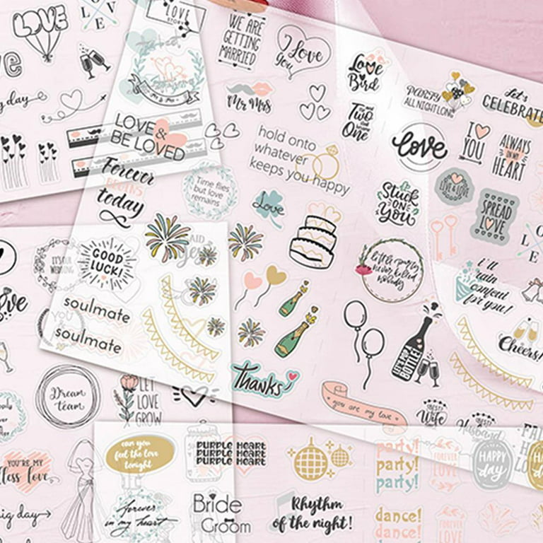 Wedding Bliss Stickers 4 Sheets/set Scrapbooking Wedding Planning  Eucalyptus Plan Stickers Love C5D0 
