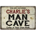 thumbnail image 1 of CHARLIE'S Man Cave Sign Rustic 16 x 24 Matte Finish Metal 116240035200, 1 of 1