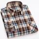 thumbnail image 2 of Camisa Hombre Camisa de manga larga para hombre Camisa de moda para hombre de talla grande informal a cuadros de lana de algodón (Brown, L-43), 2 of 4