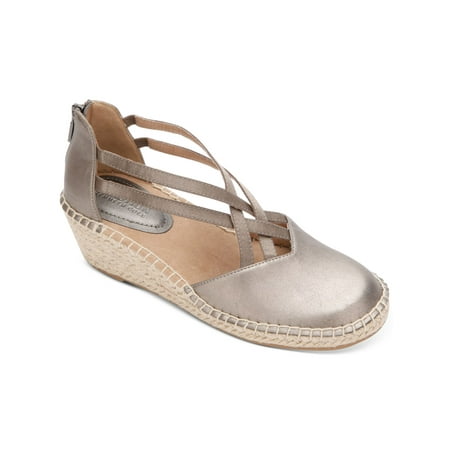 

REACTION Womens Gray Cushioned Clo Round Toe Wedge Zip-Up Dress Espadrille Shoes 9.5