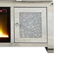 thumbnail image 4 of Mirrored TV Stand with LED Fireplace and Remote, Silver, 4 of 5