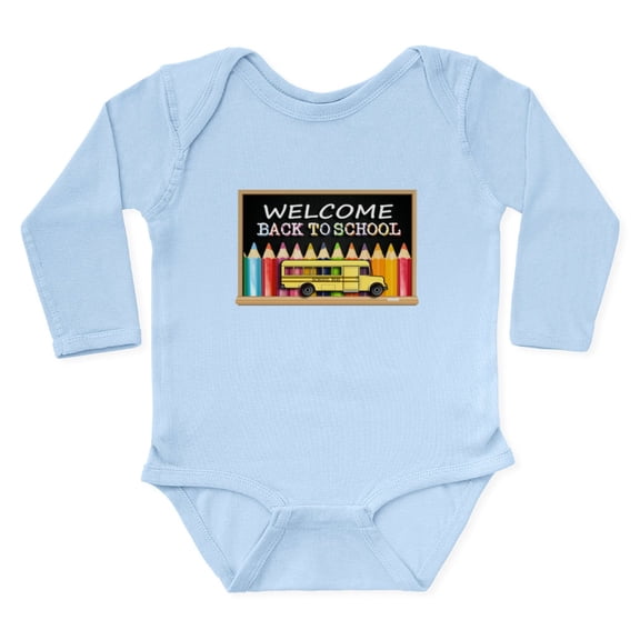 CafePress - WELCOME BACK TO SCHOOL BUS Body Suit - Long Sleeve Cotton Baby Bodysuit