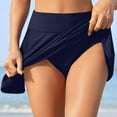 thumbnail image 3 of vigerkar 2025 Summer Women Swim Skirt Tummy Control Swimsuit Skirt High Waisted Bathing Suit Bottom Navy, L, 3 of 4