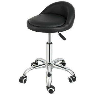 ZENY 360-Degree Swivel & Adjustable Height Indoor Spa Salon Stool, Black