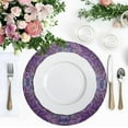 thumbnail image 4 of Coolnut Purple Floral Mandala Round Placemat Set of 1, Non-Slip Heat Resistant & Waterproof Plate Pads for Dinner Table Table Placemats, 15.4 in Home Decor Gifts, 4 of 6