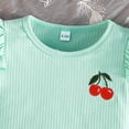 thumbnail image 5 of KPOPLK Infant Toddler Baby Girl Clothes Outfits,2 Pieces Cute Summer Short Sleeves T-Shirt Tops+Shorts Set 6M-3T(12-18 Months,Green), 5 of 7
