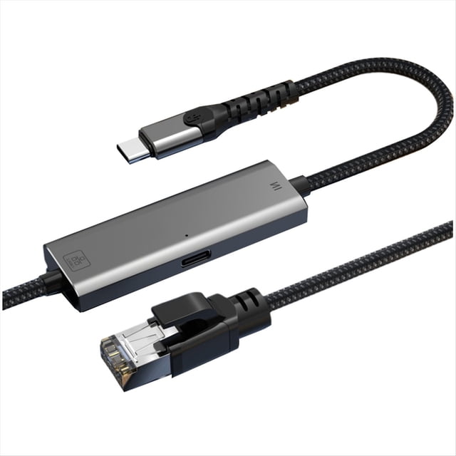 Adaptador Ethernet Gigabit de 1000 Mbps Tipo C A RJ45, Convertidor Ethernet Gigabit de 1000 Mbps PD100W, 3 Metros