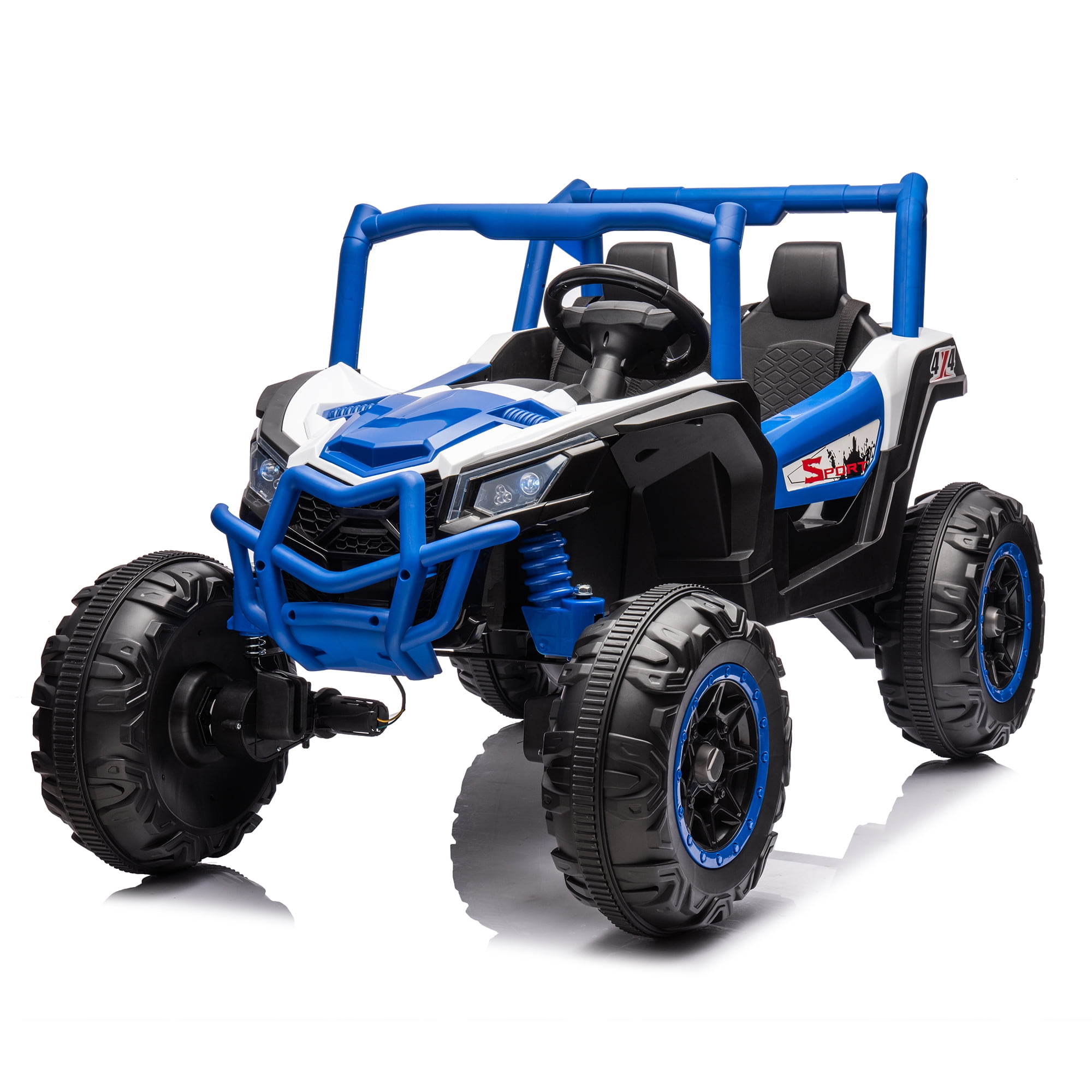 CIPACHO 24V Ride On UTV Car for Kid, 2seater Battery Powered Electric Off-Road Truck Car with Parent Remote Control, High Low Speed for Girls Boys, Blue CIPACHO 24V Ride On UTV Car for Kid, 2seater Battery Powered Electric Off-Road Truck Car with Parent Remote Control, High Low Speed for Girls Boys, Blue