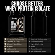 NutraBio Whey Protein Powder Isolate Supplement – 25g of Protein Per Scoop with Complete Amino Acid Profile - Soy and Gluten Free - Zero Fillers and Non-GMO -Cookies & Cream - 20 Servings
