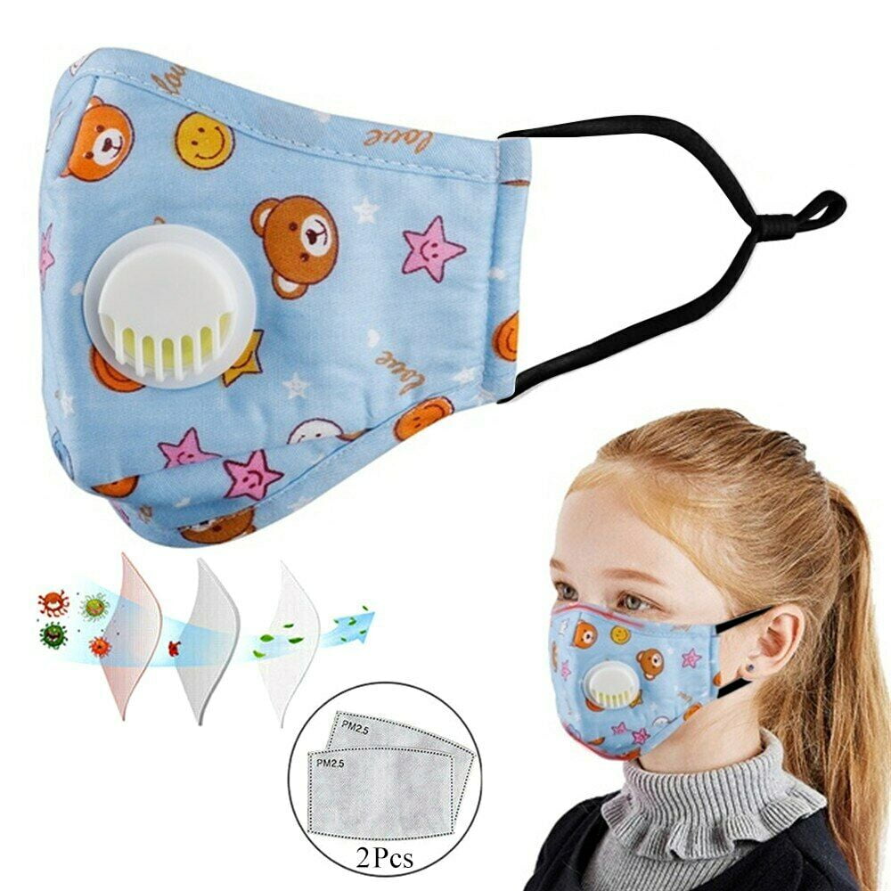 Face Mask Children With Filter and Breather valve Kids