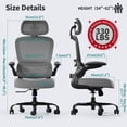 thumbnail image 2 of Silla de oficina ergonómica TRALT de malla, respaldo alto, 150 kg, 2 of 8