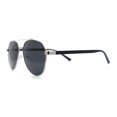thumbnail image 6 of Mens Antiglare Polarized Lens Iconic Officer Metal Rim Pilots Sunglasses Silver Black - Black, 6 of 7