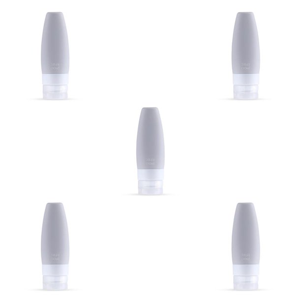 Yuarrent Dispensador de viaje Botella Squeeze Tube Contenedor reutilizable Gris claro 90ML Gris Claro 90ML 5Conjunto