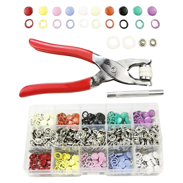 HILABEE Metal Snap Button Set with Snap Fastener Tool for Sewing Clothing Leather Crafting 10 Assorted Colors 9.5mm 0.37 inch, Size: 9.5 mm
