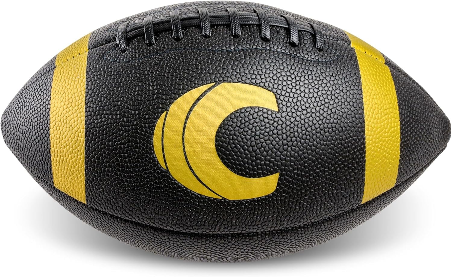Cannon Sports Official Size Football - Composite Leather Football with Extra Grip & Durable Construction for All-Weather Play – Regulation Size Ball with Pump (Black/Gold, Official)