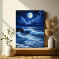 thumbnail image 6 of Ocean Wave Under Moonlight Decorative Painting/Canvas Art， Suitable for Living Room， and Gallery Walls. Full Moon Sea Wave Decor Art Painting., 6 of 8