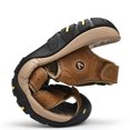 thumbnail image 7 of Men's Closed Toe Leather Hiking Sandals Outdoor Beach Sandals Mens Casual Comfort Fisherman Shoes Non-Slip Waterproof Brown 7.5#, 7 of 7