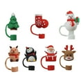 thumbnail image 3 of TISHITA Christmas Straw Cover Caps Decoration Fits 10mm Straws Cute Xmas Gift Holiday Christmas Straw Topper Soft Silicone Straw Lids 7pcs, 3 of 8