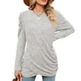 thumbnail image 4 of Long Sleeve Pullover Tops Women Plus Size Tunic Tops Women Casual Sweatshirts Solid Crew Neck Sweatshirt Split Long Sleeve Tops, 4 of 9