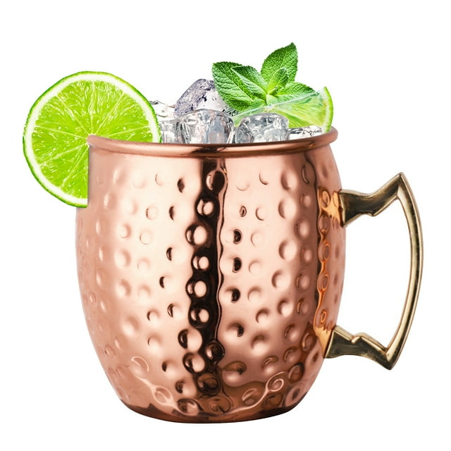 Mistaha Moscow Mule Tasses en Cuivre 530 ml Tasses en Acier Inoxydable en Cuivre Tasse de Cocktail en Cuivre Tasses Martelées Verres Tasses de Cocktail Tasse