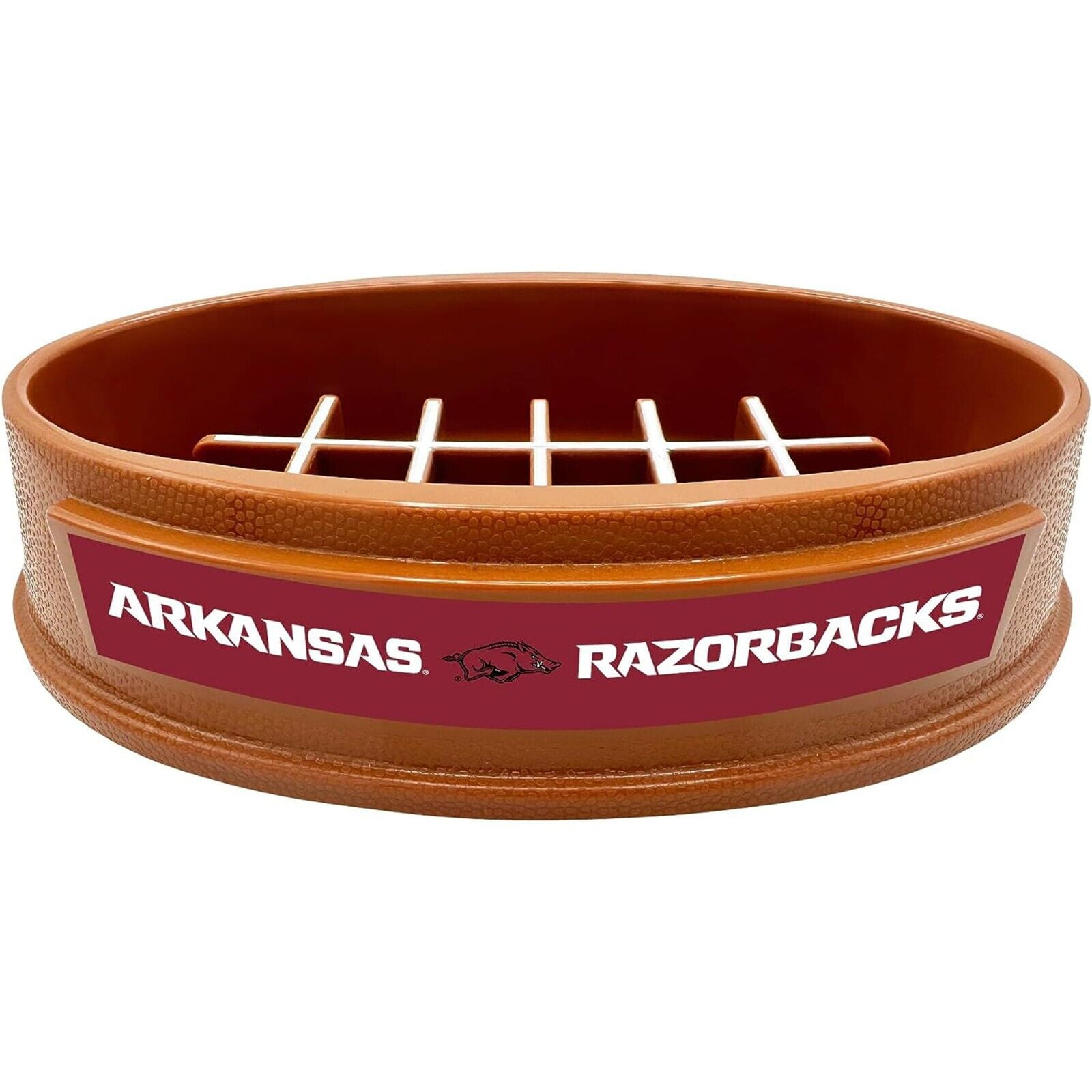 Pets First NCAA Arkansas Razorbacks Super-Bowl Slow Feeder Bowl for Dogs and Cats with Non-Slip Mat