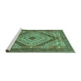 thumbnail image 2 of Ahgly Company Machine Washable Indoor Round Persian Turquoise Blue Traditional Area Rugs, 4' Round, 2 of 4