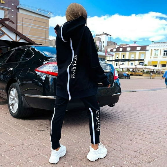 Fashion Swag Tracksuit with Hood (S, Black)