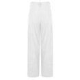 thumbnail image 6 of Cagogo Women Wide Leg Corduroy Trousers High Waisted Loose Long Pants with Pockets Casual Palazzo Work Lounge Streetwear, White S, 6 of 8