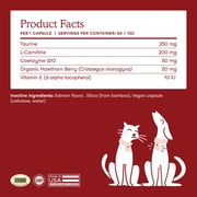 Fera Pets Cardiac Support - Cat & Dog Heart Supplement - With Taurine, L-Carnitine, CoQ10 - 60 Capsules