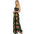 thumbnail image 2 of HAPPY BAY Women's Summer Boho A-Line Slit Maxi Beach Dress Smocked Top Evening Long Strapless Tube Dresses for Women One Size Sable, Floral, 2 of 5