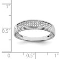 thumbnail image 2 of 925 Sterling Silver Diamond Ladies Wedding Band Ring, 2 of 6
