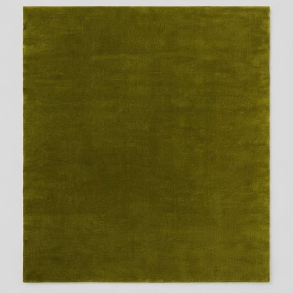 URBANCRAFT Moss Green Solid Color Wool Hand Tufted Area Rug, Modern Luxury Textured Rug for Living Room (5' x 8')