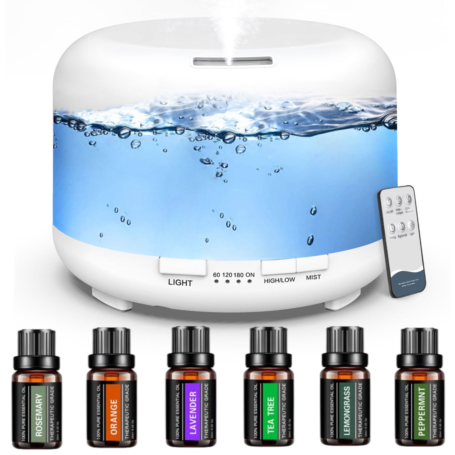 Fimilo Oil Diffuser with 6x10mL Essential Oils, 500ml Essential Oil