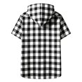 thumbnail image 5 of Xyant Boys Girls Casual Flannel Plaid Hoodies Fall Fashion Button Down Shirts Short Sleeve Cute Lightweight Jacket Coats (Black,10-11 Years), 5 of 5