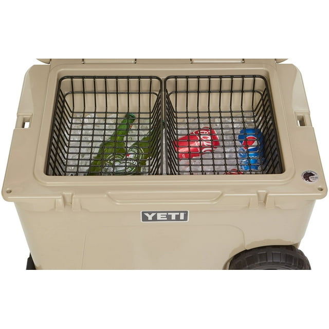 Lot de 2 Paniers Réfrigérants pour YETI Tundra Haul, Double Support Réfrigérant pour Double Rangement, Panier de Marchandises Sèches pour Glacières à Roulettes YETI (Refroidisseur Non Inclus) (YETI Filaire Revêtementné)