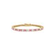 Créé Saphir Rose et Zircone Cubique S Bracelet de Tennis Or Jaune Vermeil 4.00 CT TGW – image 1 sur 4