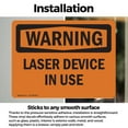 thumbnail image 3 of (2 Pack) Laser Device In Use OSHA Warning Sign 14 Inch X 10 Inch Vinyl Label Decal Sticker Weather Resistant, UV Protected for Workplace, Business, and Construction Site, Made in the, 3 of 7