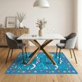 thumbnail image 3 of ODIKA 5'x7' Washable Area Rug Bathroom Aesthetic Repeating Wave Nautical Ocean Funky Theme for Small Living Room, Bedroom, Easy Care, Non-Shedding, Pet Friendly, 3 of 7