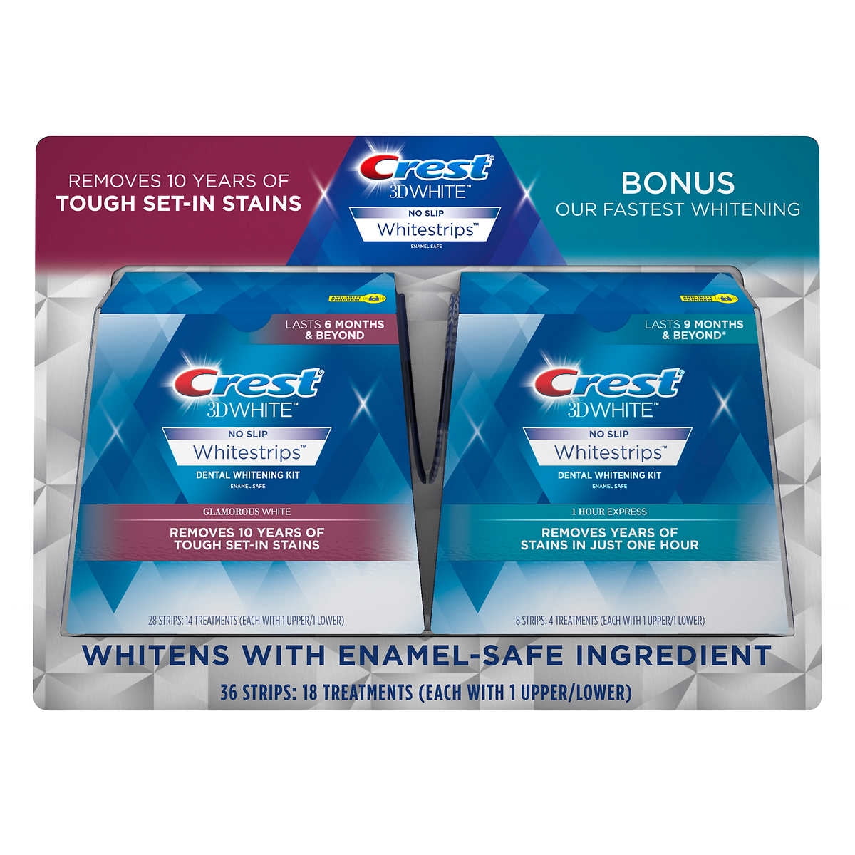 Crest 3D White Glamorous White Whitestrips and Bonus 1hr Express Strips