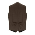 thumbnail image 3 of Hinvhai Mens Casual Plaid Suit Vest Tweed Slim Fit Waistcoat for Wedding Groomsmen Coffee L(L), 3 of 5