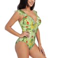 thumbnail image 3 of Xecao Cute Dinosaurs Cartoon print Ruffle One-Piece Swimsuit for Women,for the Beach or Pool, 3 of 8