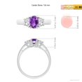 thumbnail image 4 of ANGARA Natural Three Stone Oval Amethyst and Half Moon Diamond Ring in 14K White Gold for Women (Size-7x5mm) | February Birthstone, Anniversary, Jewelry Gift for Women | Natural Amethyst Ring, 4 of 8