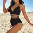 thumbnail image 2 of TaTaai Off-Shoulder Floral Bikini with Color Blocking, Women's Backless Strappy Swimsuit Featuring Removable Padding, Beach Set for Pool and Summer Gift, 2 of 5