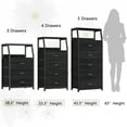 thumbnail image 7 of Tall 3 Drawers Dresser, Vertical Storage Tower for Bedroom, Hallway, Entryway, Nursery, Closet Organizer, Nightstand Bedside Table Furniture, Sturdy Steel Frame, Wood Top, 7 of 7